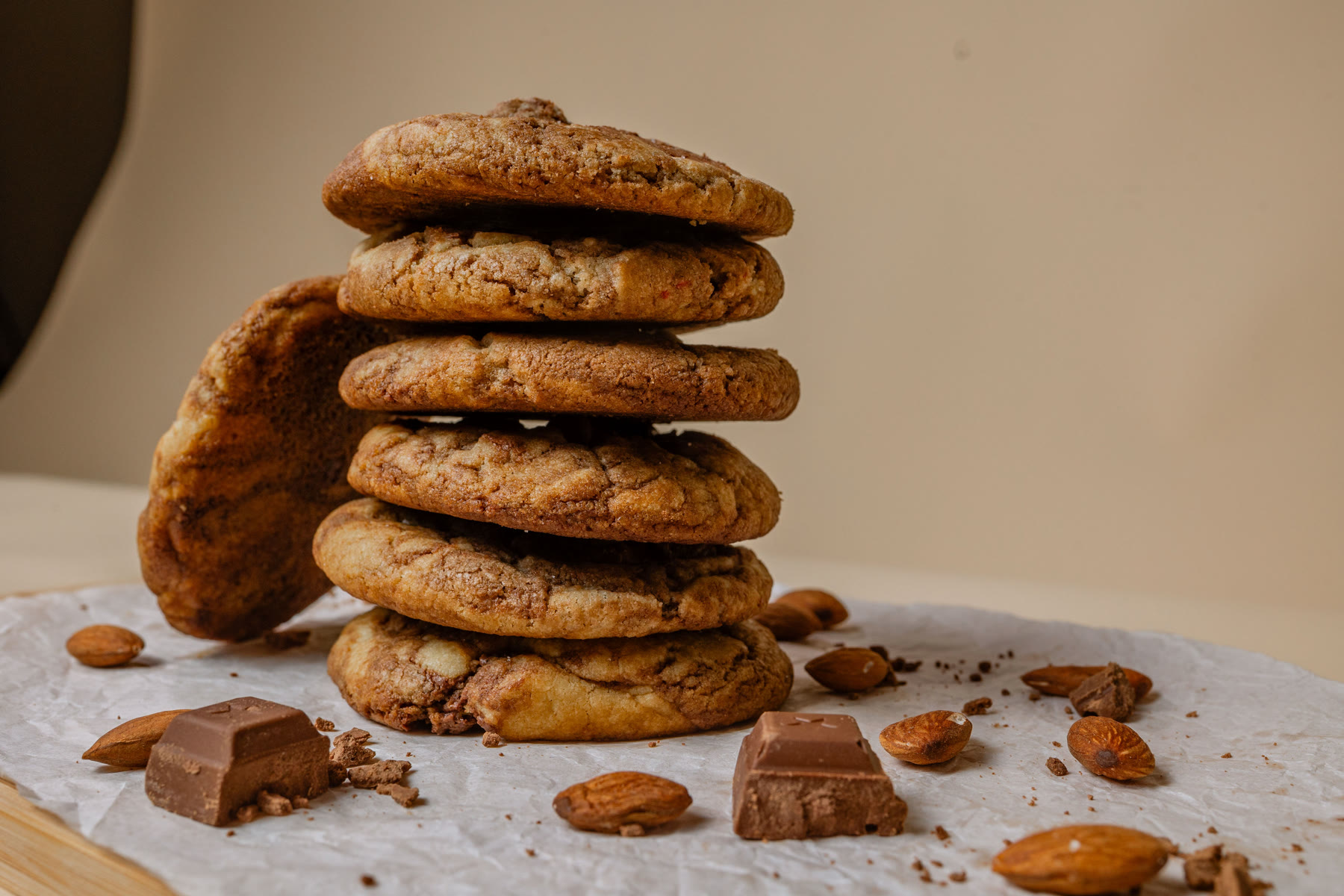 Stack of chocolate-chunk cookies